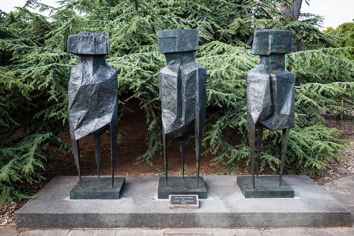 Sculpture. Three abstract bronze figures